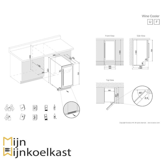 Dunavox Flow-32 Wijnklimaatkast | DAUF-32.83B | 1 Zone - Elite Wijnkoelkast