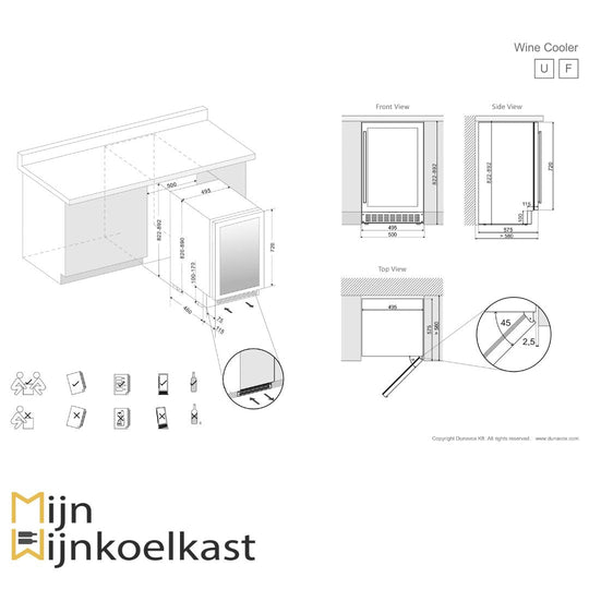 Dunavox Flow-38 Wijnklimaatkast | DAUF-38.100DOP.TO | 2 Zones - Elite Wijnkoelkast