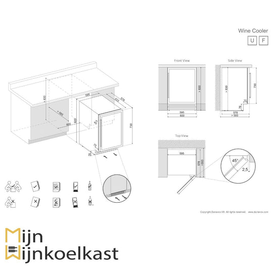 Dunavox Flow-46D Wijnklimaatkast | DAUF-46.145DB | 2 Zones - Elite Wijnkoelkast