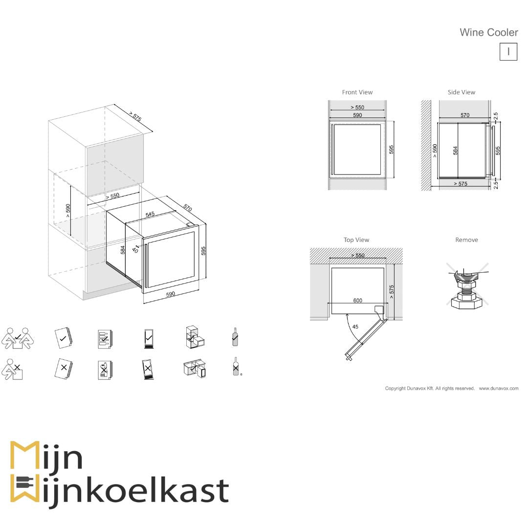 Dunavox Soul-25 Wijnklimaatkast | DAVS-25.63DB | 2 Zones - Elite Wijnkoelkast