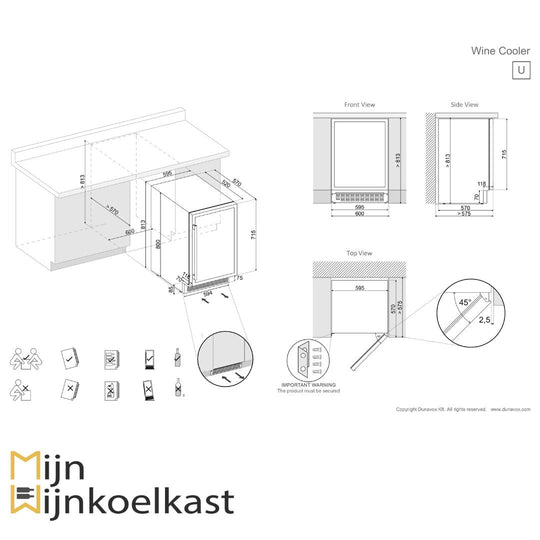 Dunavox Flow-40 Wijnklimaatkast | DAUF-40.138B | 1 Zone - Elite Wijnkoelkast