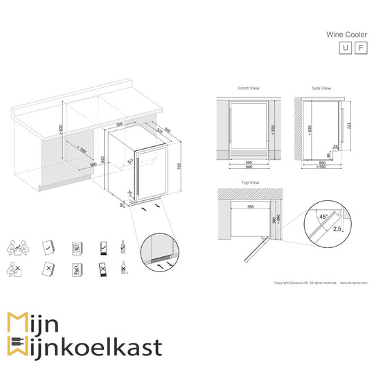 Dunavox Flow-46 Wijnklimaatkast | DAUF-46.138SS | 1 Zone - Elite Wijnkoelkast