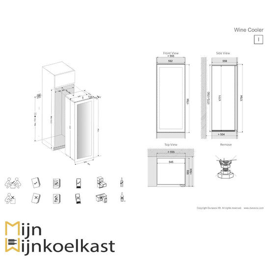 Dunavox Glance-114 Wijnklimaatkast | DAVG-114.288DB.TO | 2 Zones - Elite Wijnkoelkast