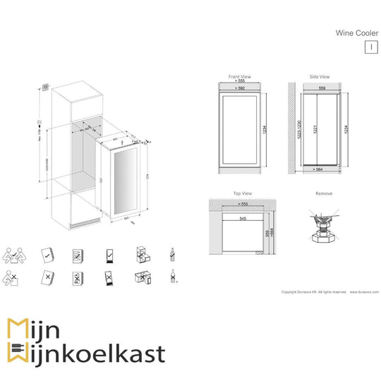 Dunavox Glance-72 Wijnklimaatkast | DAVG-72.185DOP.TO | 2 Zones - Elite Wijnkoelkast