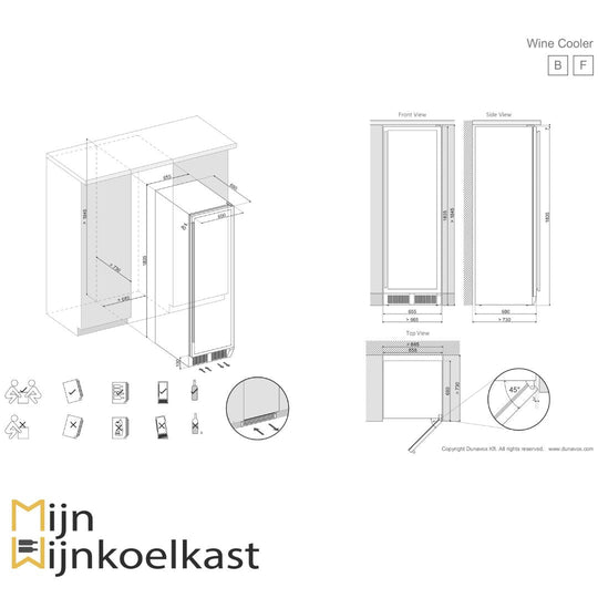 Dunavox Grande-143 Wijnklimaatkast | DX-143.468B | 1 Zone - Elite Wijnkoelkast