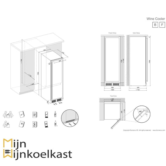 Dunavox Grande-166 Wijnklimaatkast | DX-166.428DBK | 2 Zones - Elite Wijnkoelkast