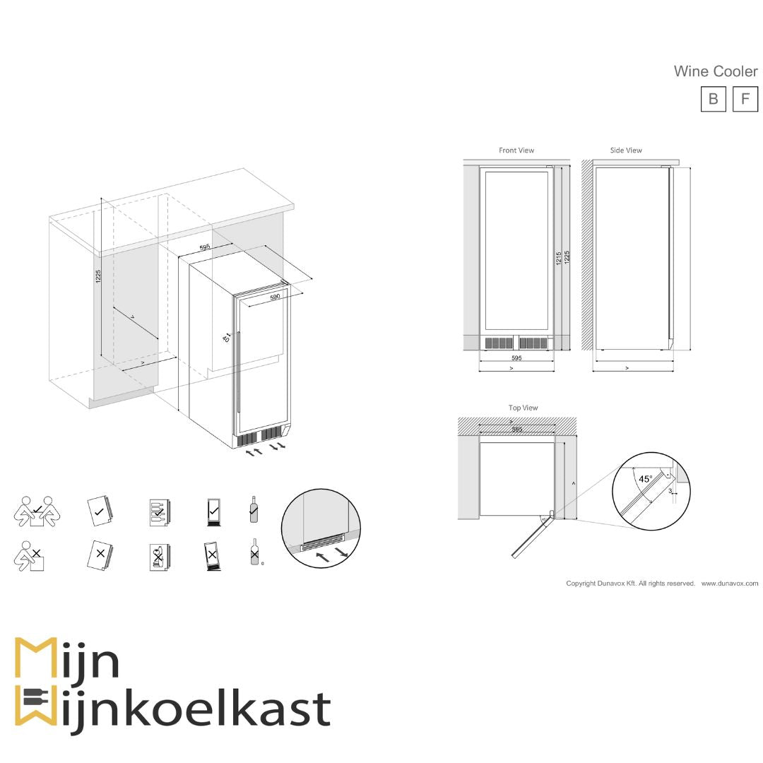 Dunavox Grande-58 Wijnklimaatkast | DX-58.258DB | 2 Zones - Elite Wijnkoelkast