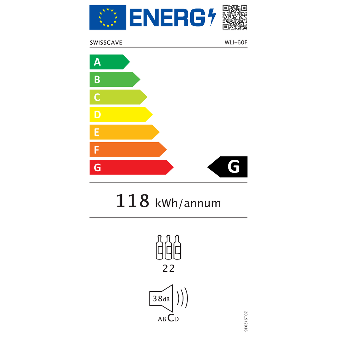 Swisscave Wijnklimaatkast WLI-60F 1 Zone- Elite Wijnkoelkast